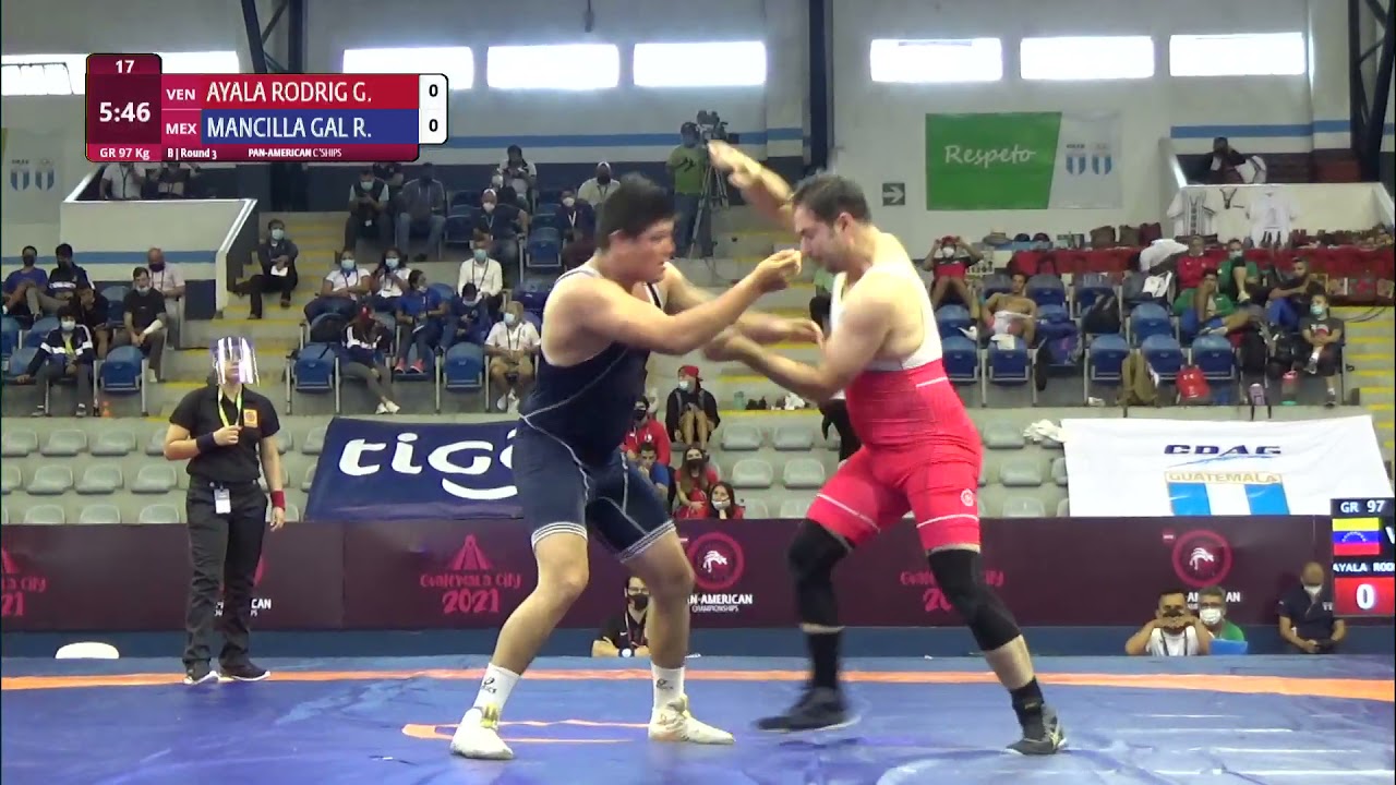 Round 3 GR - 97 kg: G. AYALA RODRIG (VEN) v. R. MANCILLA GAL (MEX) background