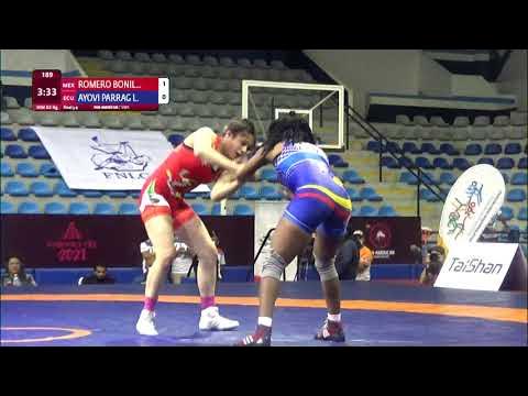 BRONZE WW - 62 kg: A. ROMERO BONIL (MEX) v. L. AYOVI PARRAG (ECU) background