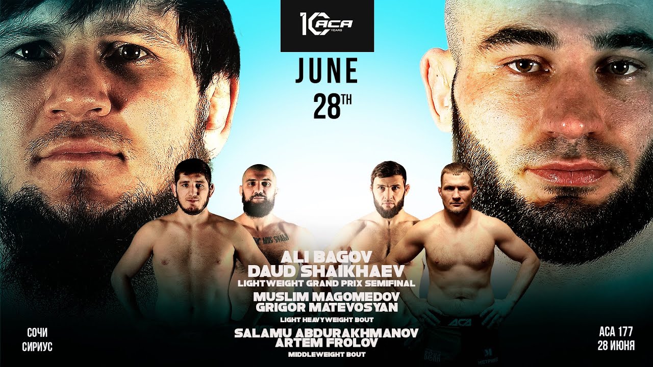 ACA 177: Багов vs. Шайхаев 2, Магомедов vs. Матевосян 2, Фролов vs. Абдурахманов | Сочи | 28 июля background