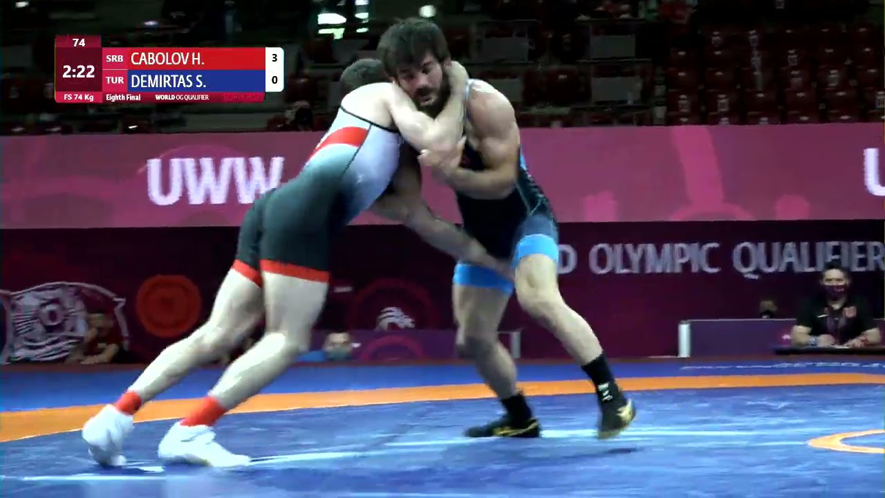 1/8 FS - 74 kg: H. CABOLOV (SRB) v. S. DEMIRTAS (TUR) background