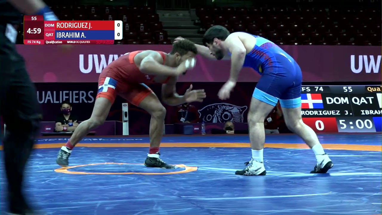 Qual. FS - 74 kg: J. RODRIGUEZ RO (DOM) v. A. IBRAHIM (QAT) background