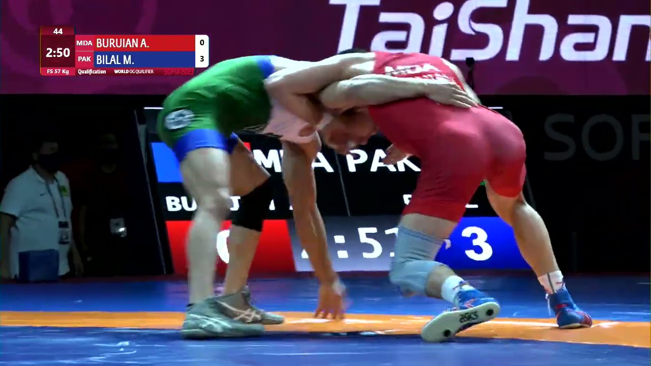 Qual. FS - 57 kg: A. BURUIAN (MDA) v. M. BILAL (PAK) background