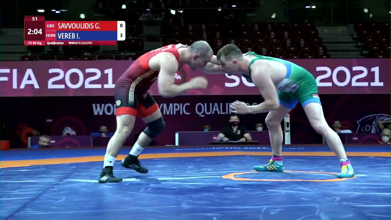 Qual. FS - 86 kg: G. SAVVOULIDIS (GRE) v. I. VEREB (HUN) background