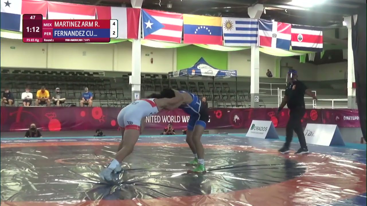 Round 2 FS - 65 kg: R. MARTINEZ ARM (MEX) v. M. FERNANDEZ CU (PER) background