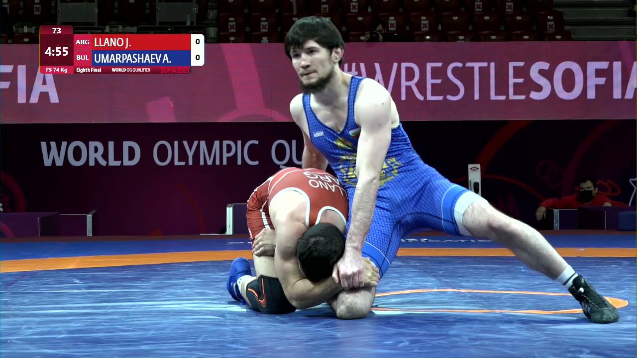 1/8 FS - 74 kg: J. LLANO (ARG) v. A. UMARPASHAEV (BUL) background