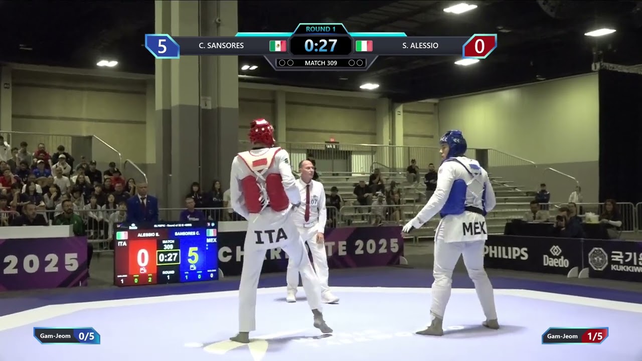 309 Round of 32 M +80kg MEX C SANSORES ITA S ALESSIO PGM background