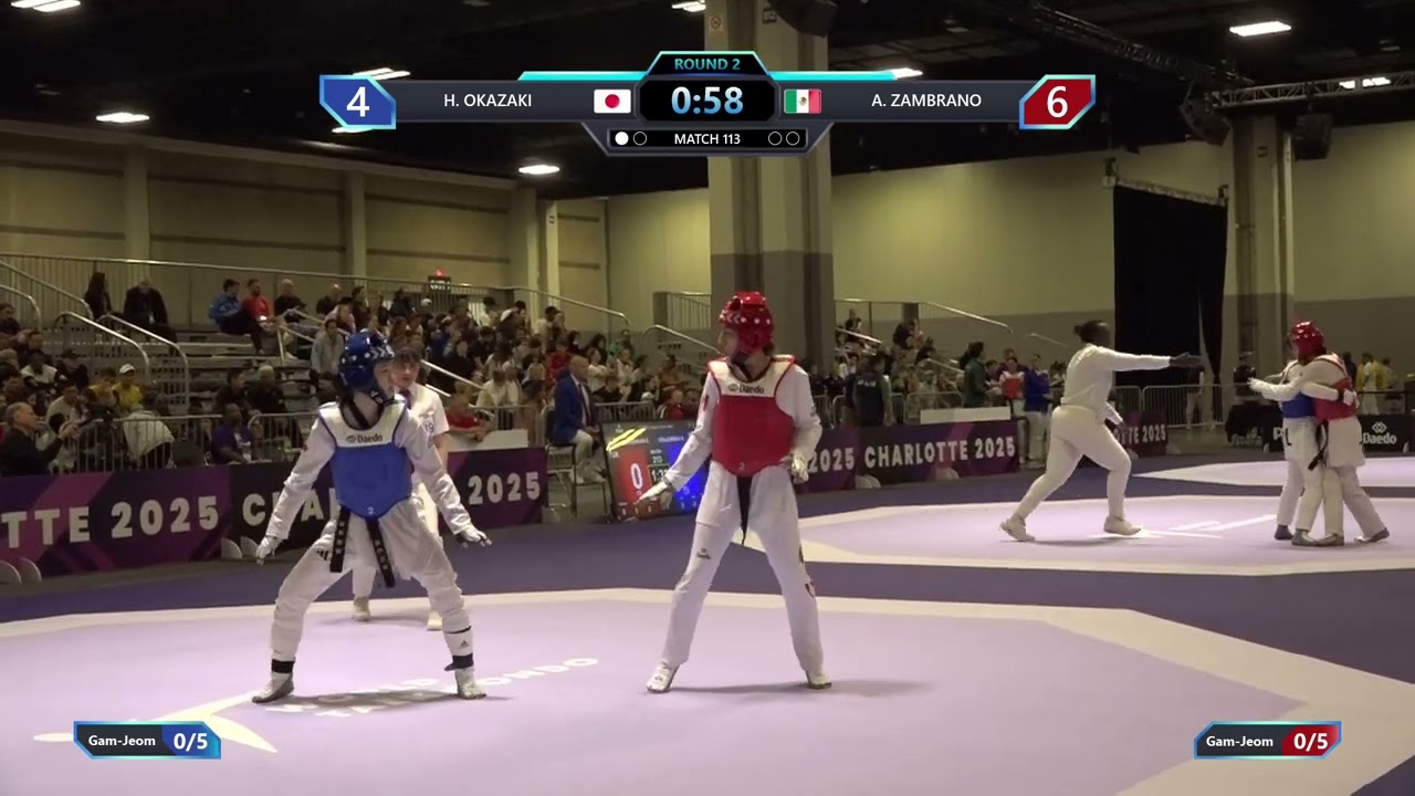 113 Round of 32 W 49kg JPN H OKAZAKI MEX A ZAMBRANO PGM background
