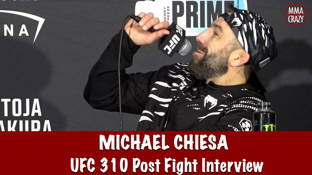 Michael Chiesa wants a world title match, would want Gilbert Burns in a main event fight UFC 310 background