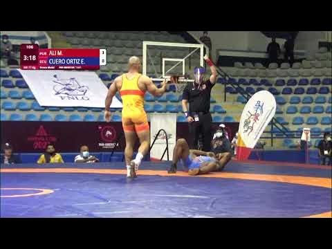 BRONZE GR - 77 kg: M. ALI (PUR) v. E. CUERO ORTIZ (ECU) background