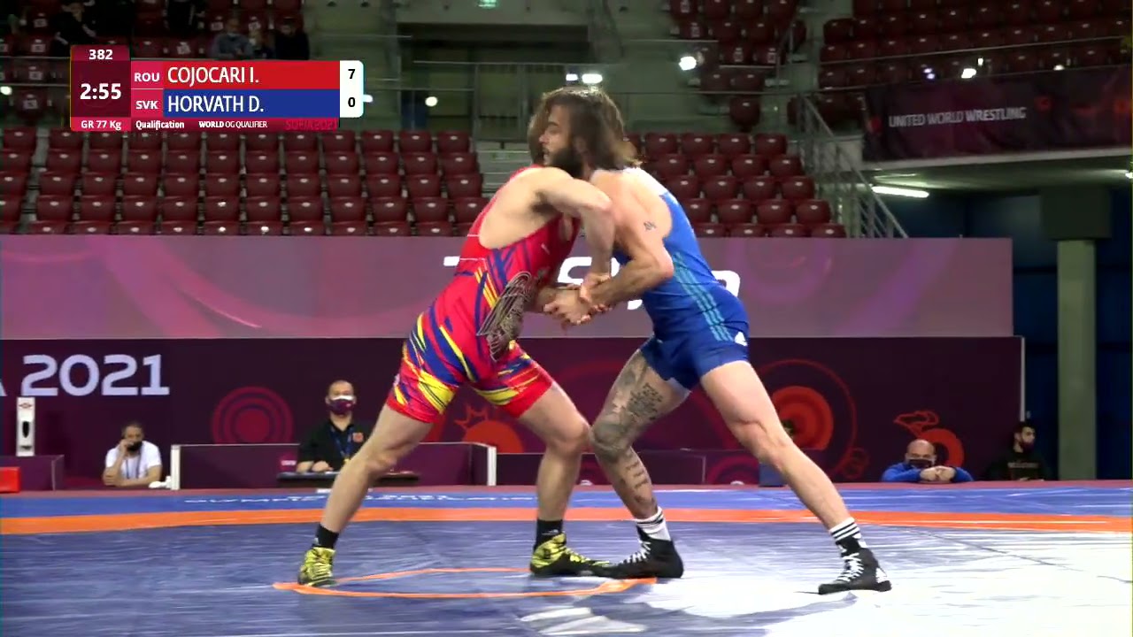 Qual. GR - 77 kg: I. COJOCARI (ROU) v. D. HORVATH (SVK) background