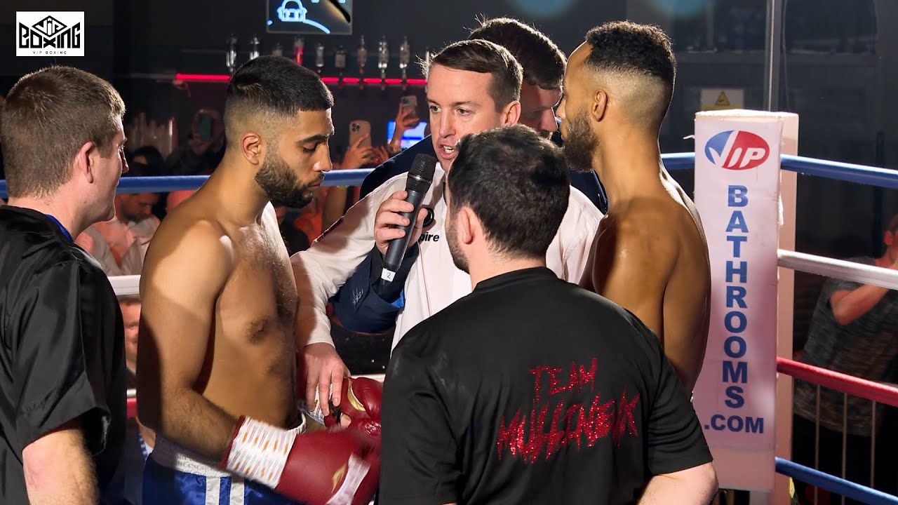 Lewis Mullineux v Naeem Ali at the Grand Central Hall, on VIP's show in Liverpool 917/02/24) background