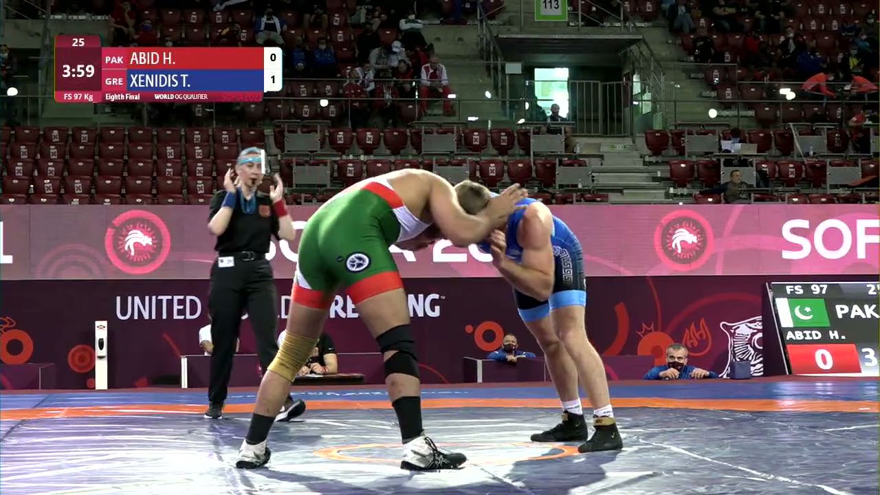 1/8 FS - 97 kg: H. ABID (PAK) v. T. XENIDIS (GRE) background