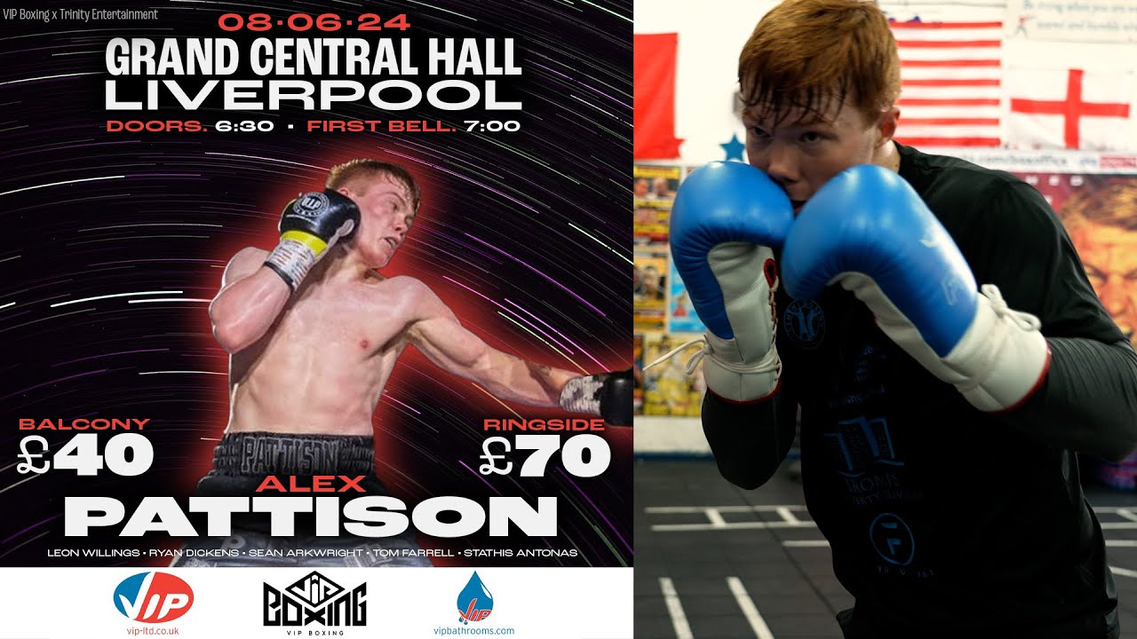 Alex Pattison looks to move to 5-0 at Grand Central Hall on June 8th.
