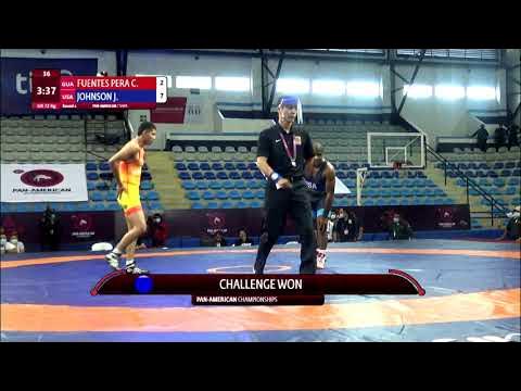 Round 2 GR - 72 kg: C. FUENTES PERA (GUA) v. J. JOHNSON (USA) background