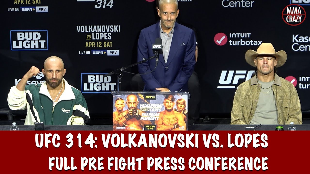 Full UFC 314 Pre Fight Press Conference: Paddy Pimblett, Bryce Mitchell, Michael Chandler, Lopes background