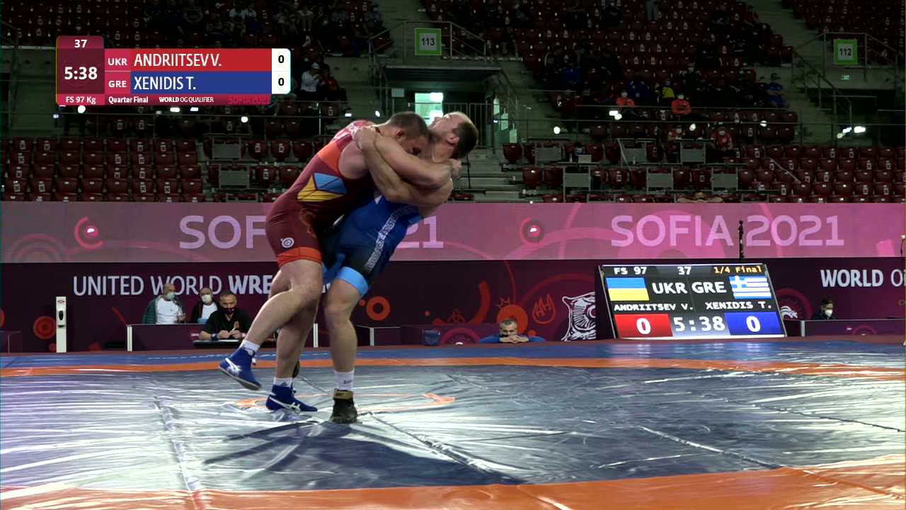 1/4 FS - 97 kg: V. ANDRIITSEV (UKR) v. T. XENIDIS (GRE)