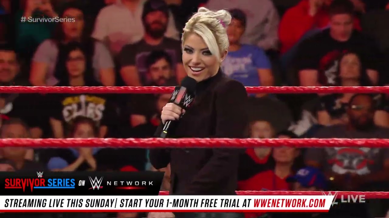 Bayley vs. Sasha Banks - Winner Earns the Final Place on Team Raw: Raw, Nov. 12, 2018 background