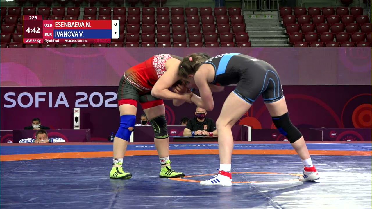 1/8 WW - 62 kg: N. ESENBAEVA (UZB) v. V. IVANOVA (BLR)