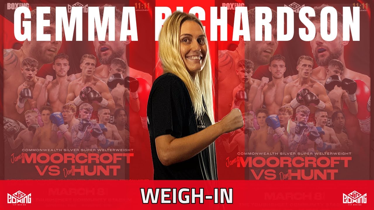 WEIGH IN | Gemma Richardson v Angelika Oles | Bolton Stadium background