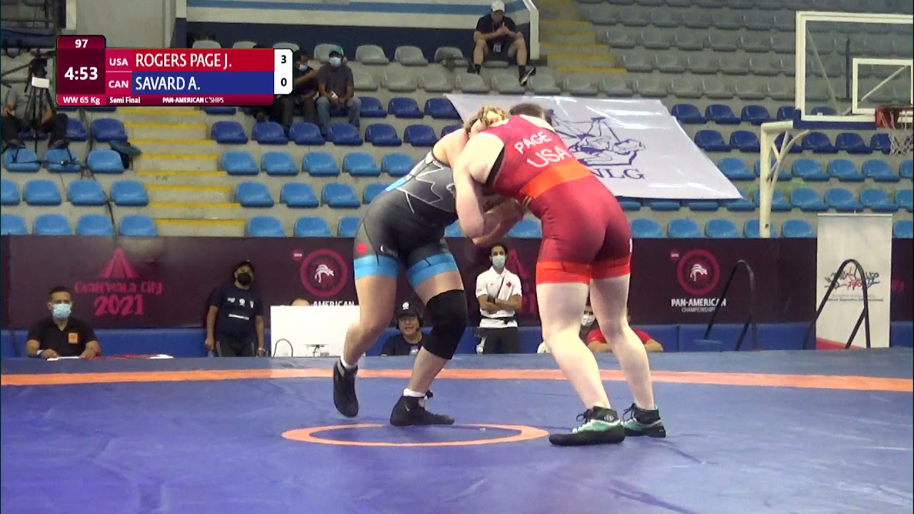 1/2 WW - 65 kg: J. ROGERS PAGE (USA) v. A. SAVARD (CAN) background
