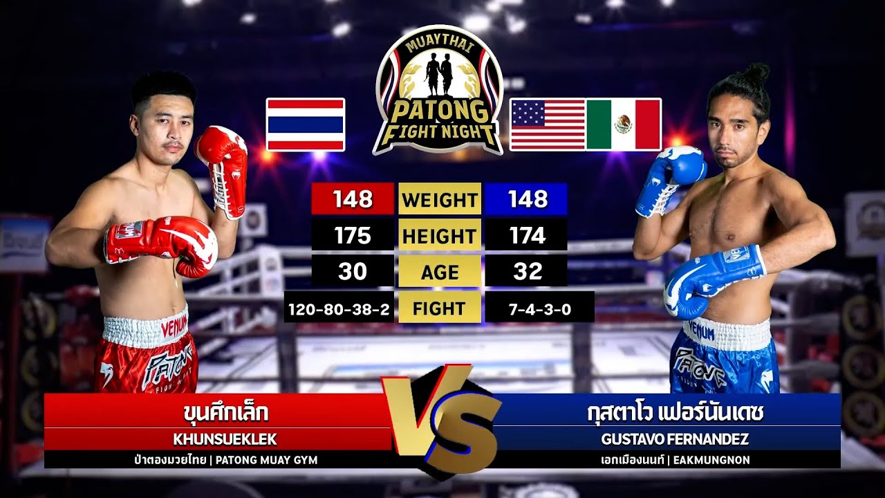 KHUNSUEKLEK PATONG MUAY THAI GYM VS GUSTAVO FERNANDEZ Patong Fight Night 17 APRIL 2025 background