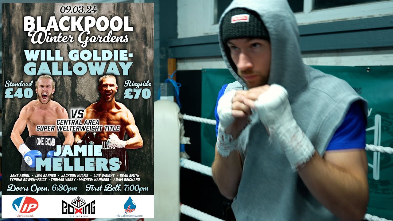 Unbeaten Jamie Mellers takes on Blackpool's Will Goldie Galloway for the C/A Super Welter tilte. background