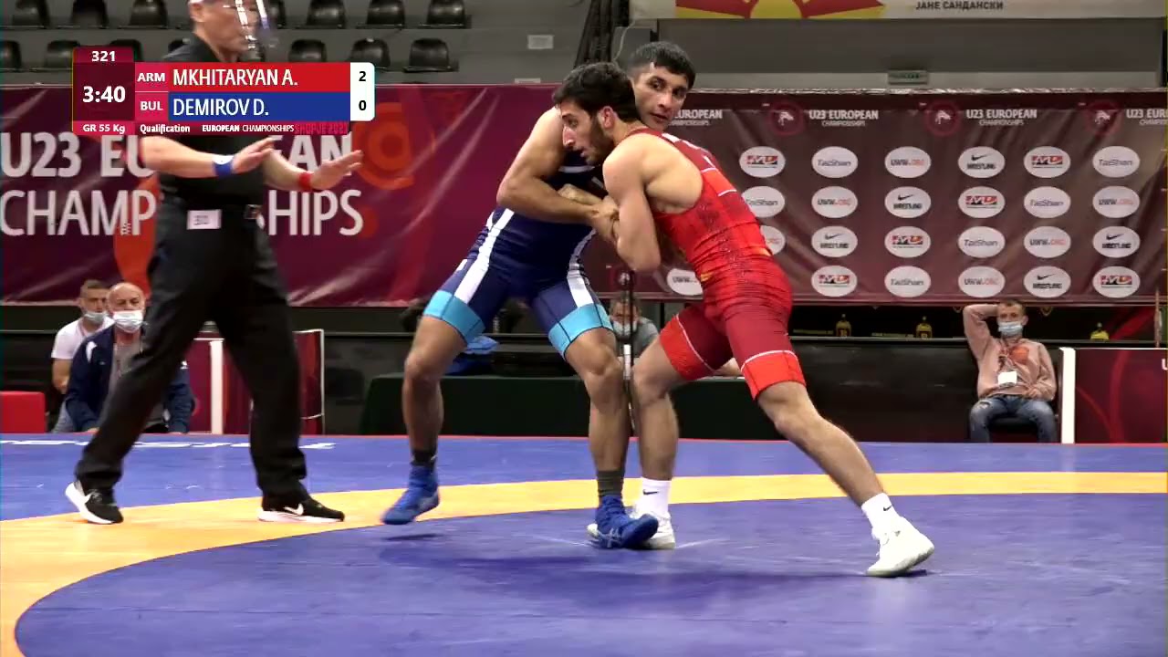 Qual. GR - 55 kg: A. MKHITARYAN (ARM) v. D. DEMIROV (BUL) background
