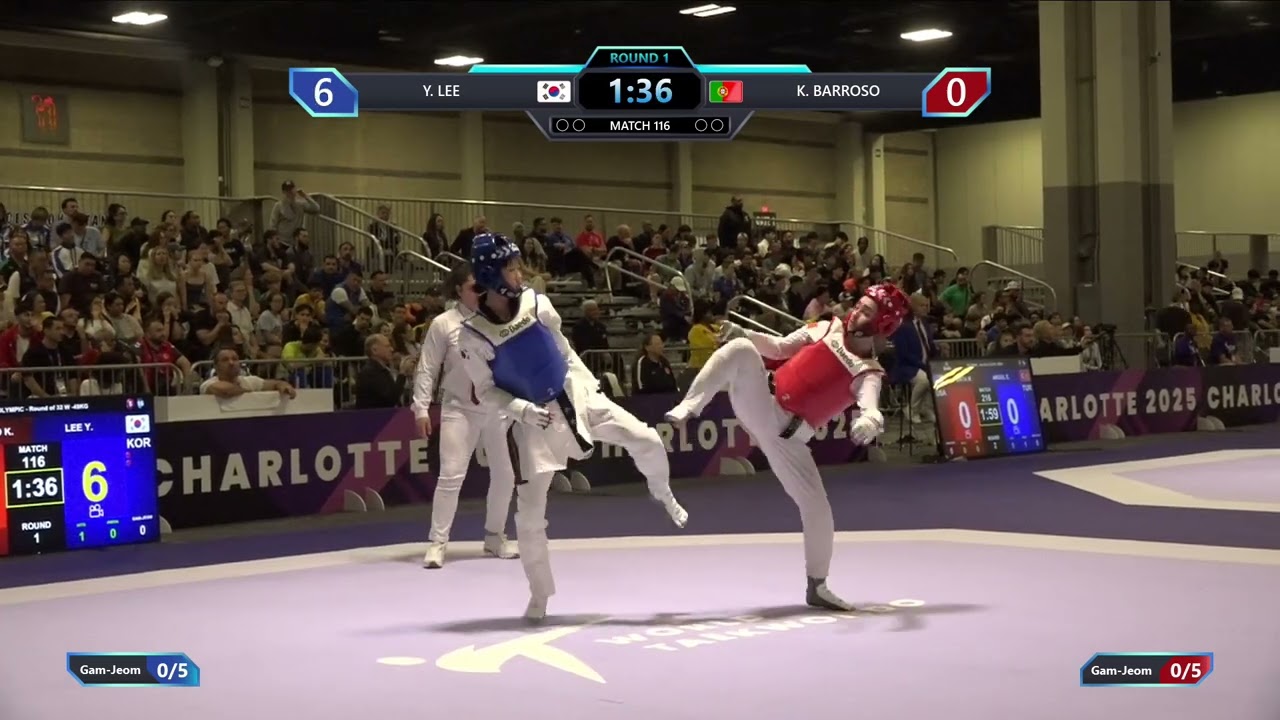 116 Round of 32 W 49kg KOR Y LEE POR K BARROSO PGM background