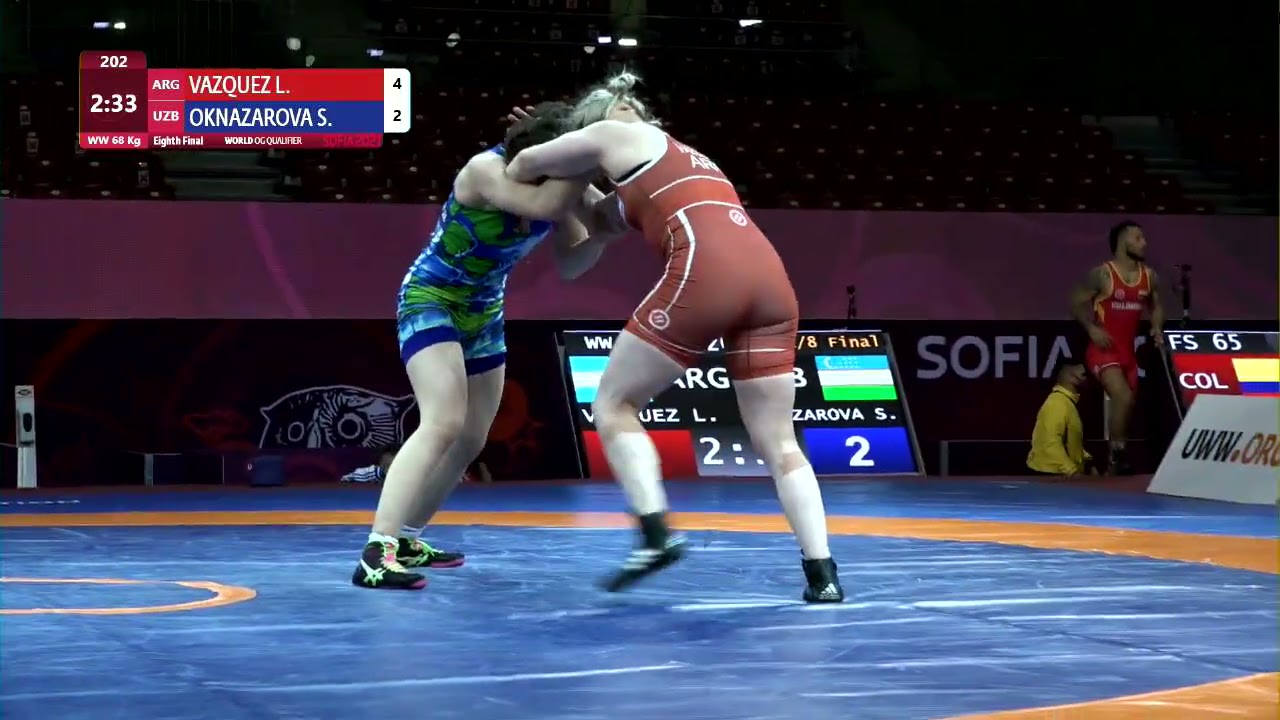 1/8 WW - 68 kg: L. VAZQUEZ (ARG) v. S. OKNAZAROVA (UZB) background