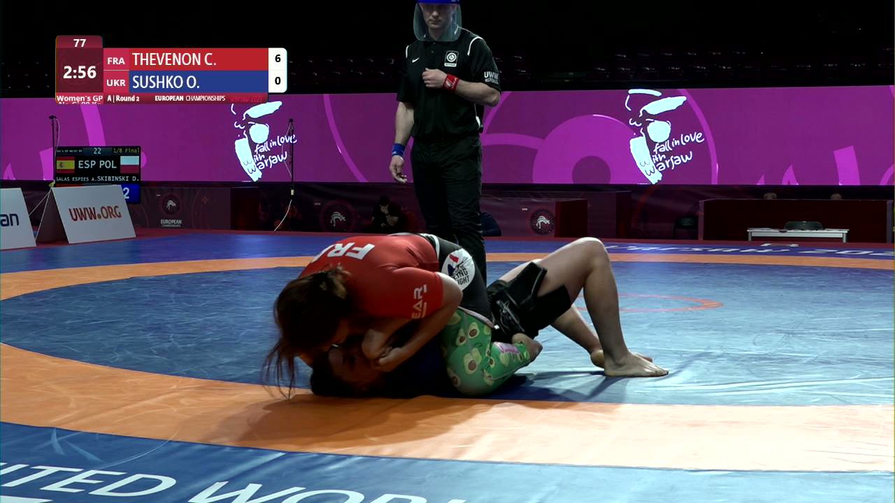 Round 2 Women's GP No-Gi - 90 kg: C. THEVENON (FRA) v. O. SUSHKO (UKR) background