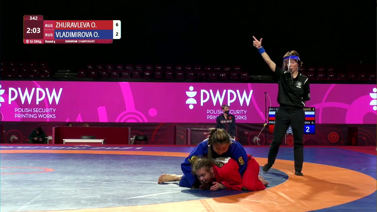 Round 4 Women's GP GI - 58 kg: O. ZHURAVLEVA (RUS) v. O. VLADIMIROVA (RUS)