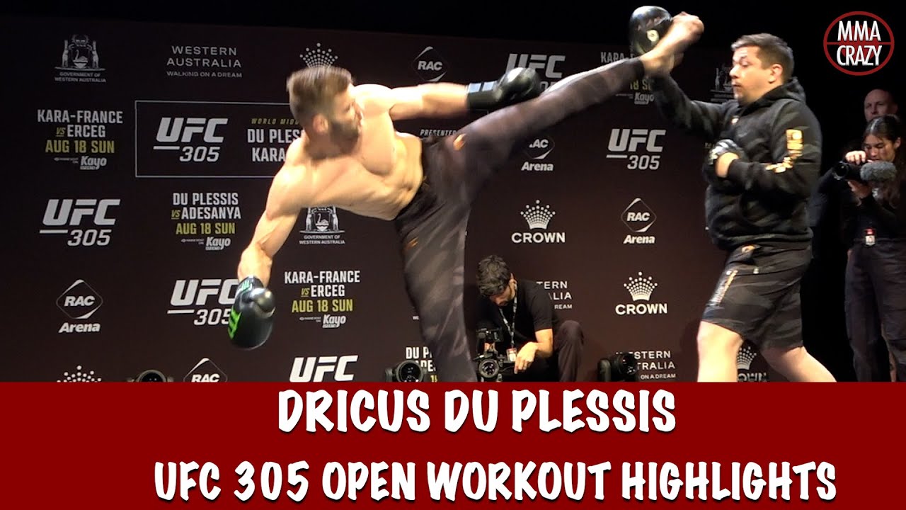 UFC 305: Dricus Du Plessis Open Workout Highlights background
