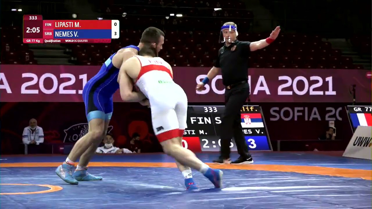 Qual. GR - 77 kg: M. LIPASTI (FIN) v. V. NEMES (SRB) background