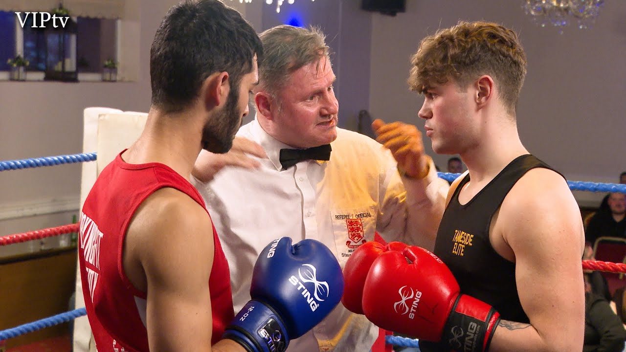 FoTN Travis Powell v Reece Hughes at Tameside Elite club show on Feb 22 2023 in Ashton-under-Lyne
