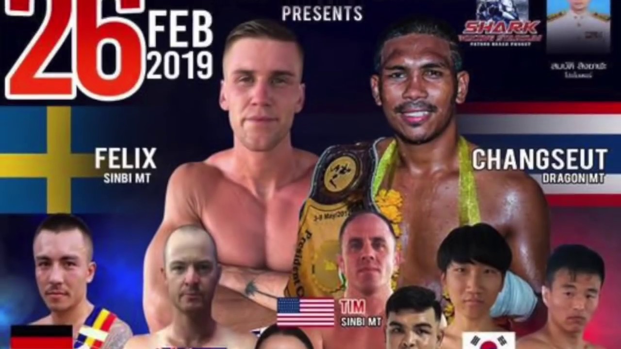 Felix Sinbimuaythai from Sweden fights at Shark Boxing Stadium, 26th February 2019