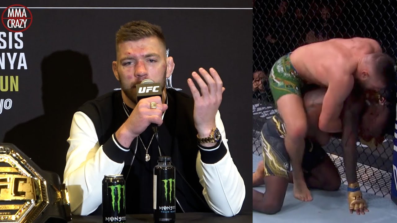 Dricus Du Plessis reacts to finishing Israel Adesanya at UFC 305