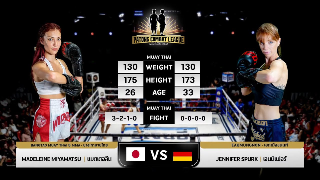 MADELEINE MIYAMATSU VS JENNIFER SPURK PATONG COMBAT LEAGUE MMA & KICK BOXING 13 APRIL 2025 background
