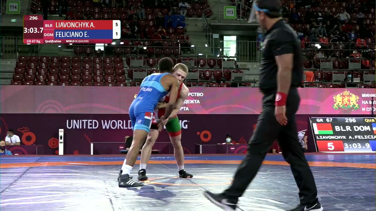 Qual. GR - 67 kg: A. LIAVONCHYK (BLR) v. E. FELICIANO (DOM) background