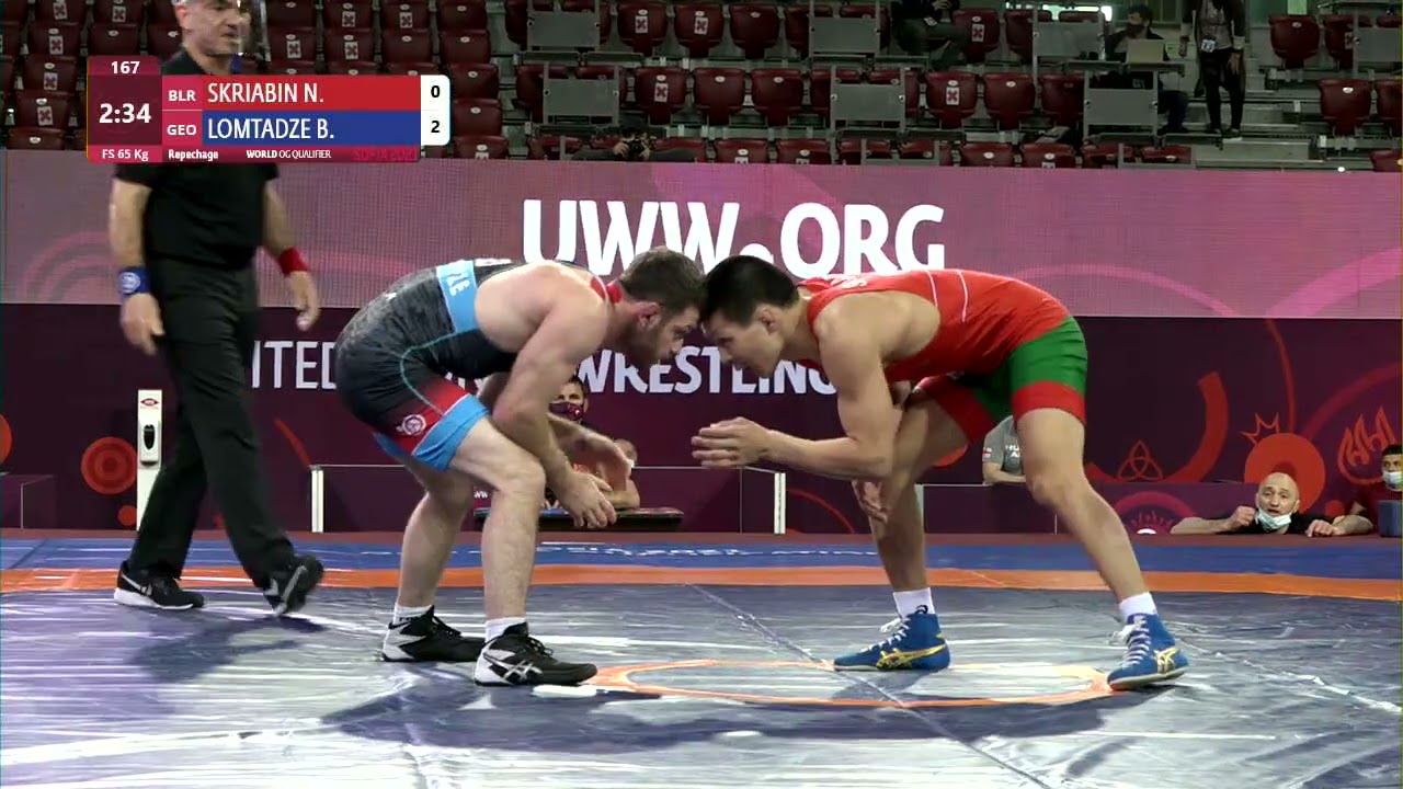 Repechage FS - 65 kg: N. SKRIABIN (BLR) v. B. LOMTADZE (GEO)
