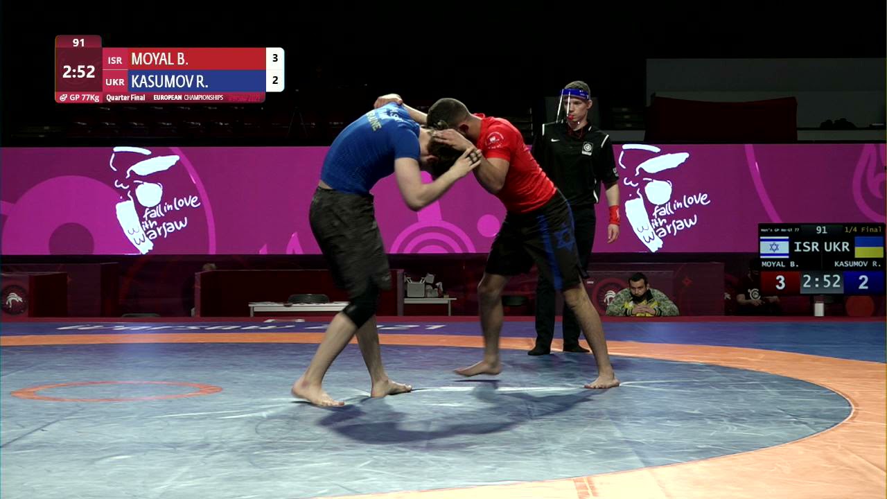 1/4 Men's GP No-Gi - 77 kg: B. MOYAL (ISR) v. R. KASUMOV (UKR)