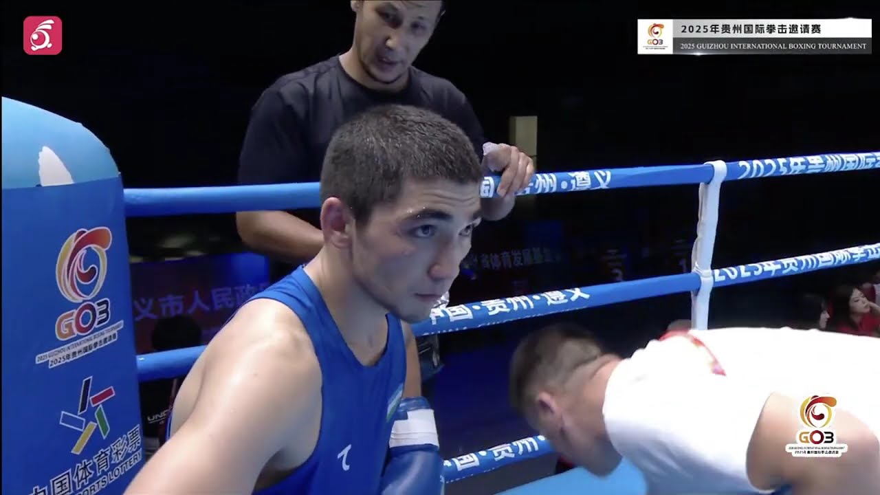 Abdulloh Madaminov (UZB) vs. Zhandos Kydyraliyev (KAZ) Guizhou Tournament 2025 SF's (63kg) backdrop