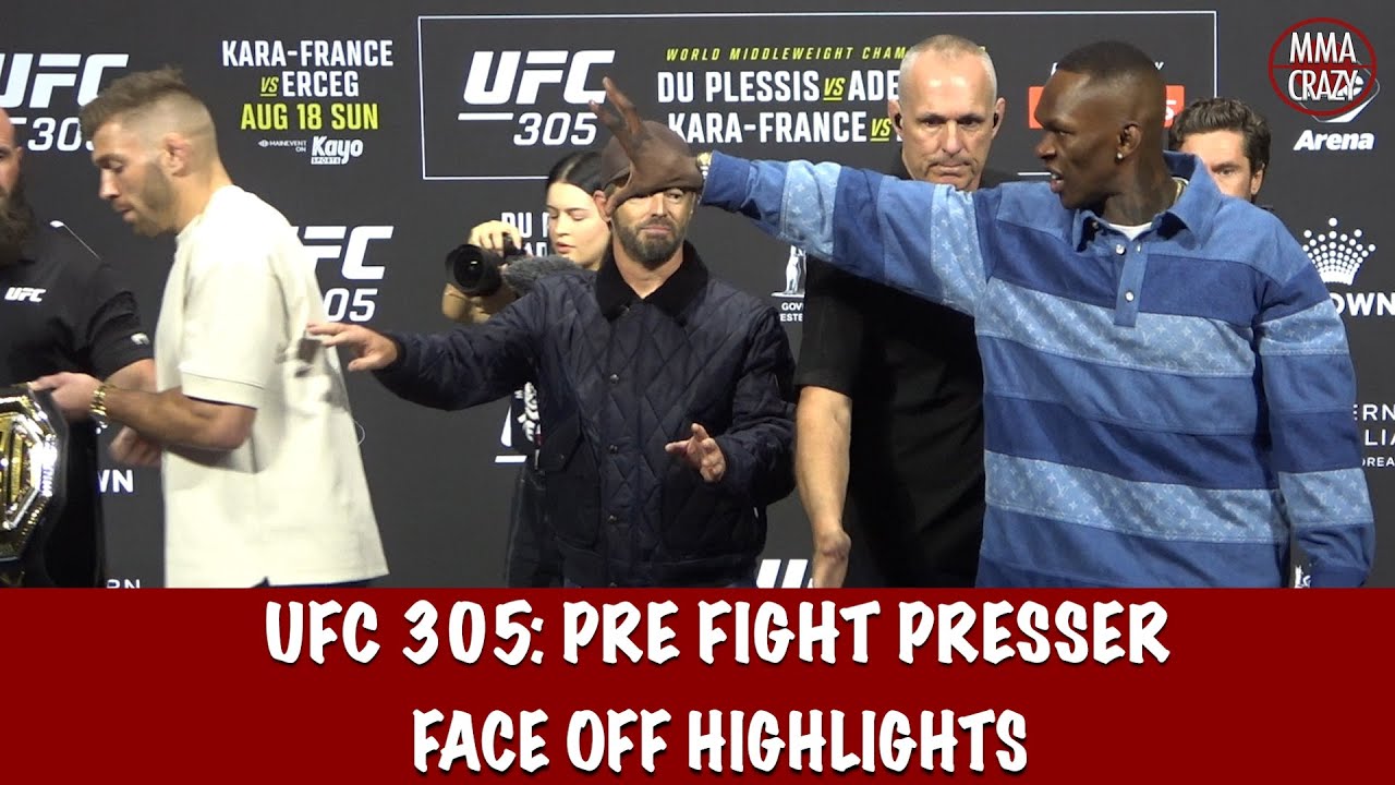 UFC 305: Pre Fight Press Conference FACE OFF Highlights background
