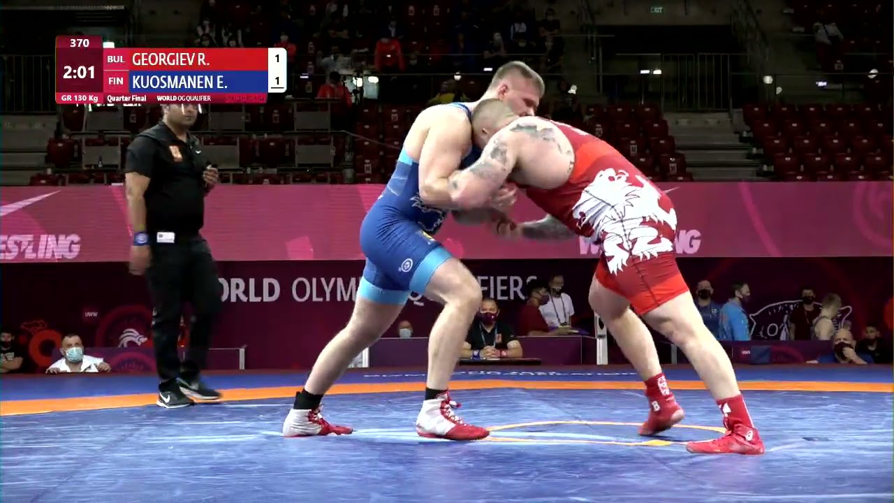 1/4 GR - 130 kg: R. GEORGIEV (BUL) v. E. KUOSMANEN (FIN)