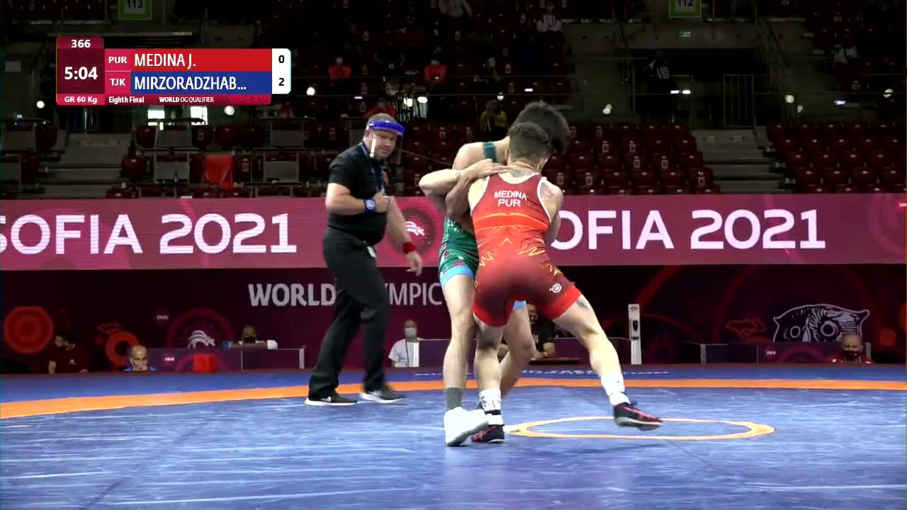 1/8 GR - 60 kg: J. MEDINA (PUR) v. F. MIRZORADZHAB (TJK)