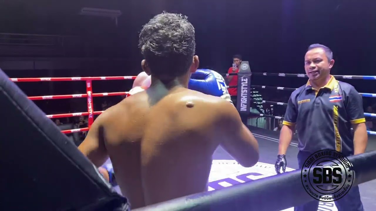 Danny Jomkiti Muay Thai from Malaysia/Germany (red) v Panto Iae Andaman from Thailand (blue) backdrop