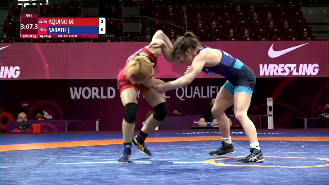Repechage WW - 50 kg: M. AQUINO (GUM) v. J. SABATIE (FRA)