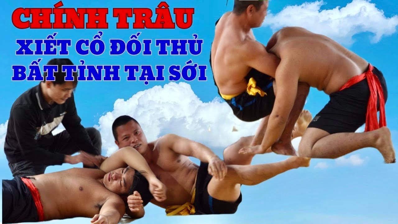 Chính Trâu với đòn xiết cổ khiến đối thủ gục tại chỗ bất tỉnh Mens westing. background