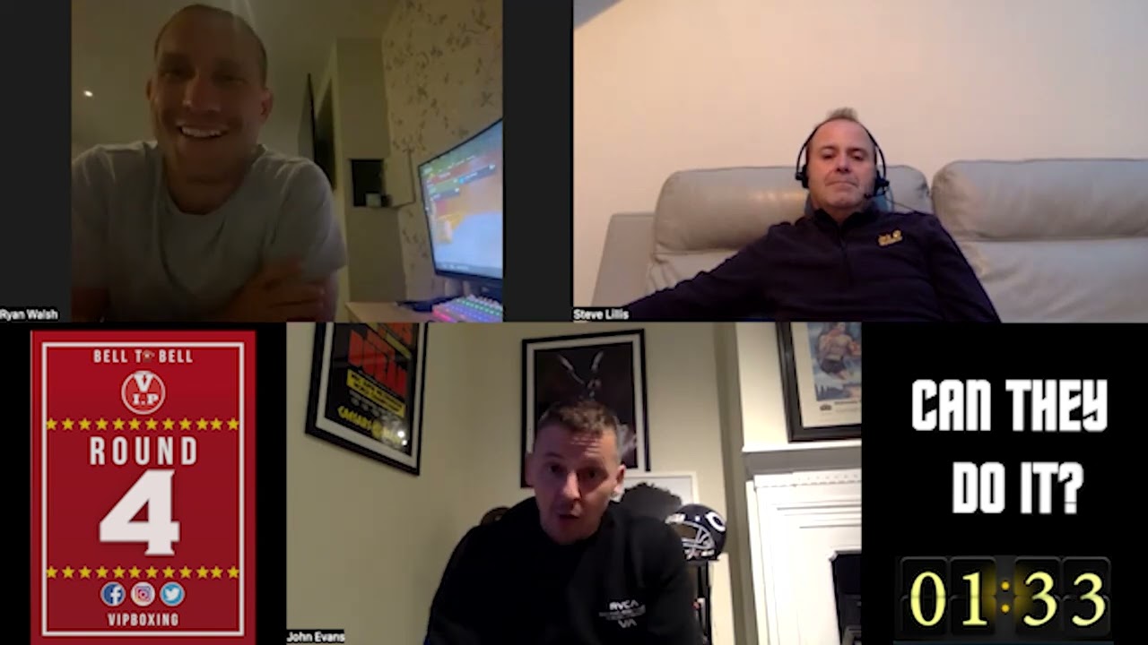 Ryan Walsh joins Steve Lillis and John Evans for Bell 2 Bell episode 86 of VIP Boxing Bell 2 Bell background