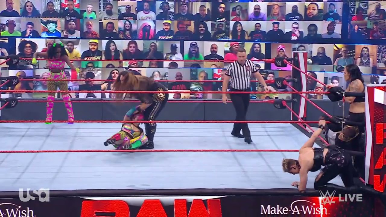 ASUKA,NAOMI & LANA VS RIPLEY JAX AND BASZLER 2/2 background