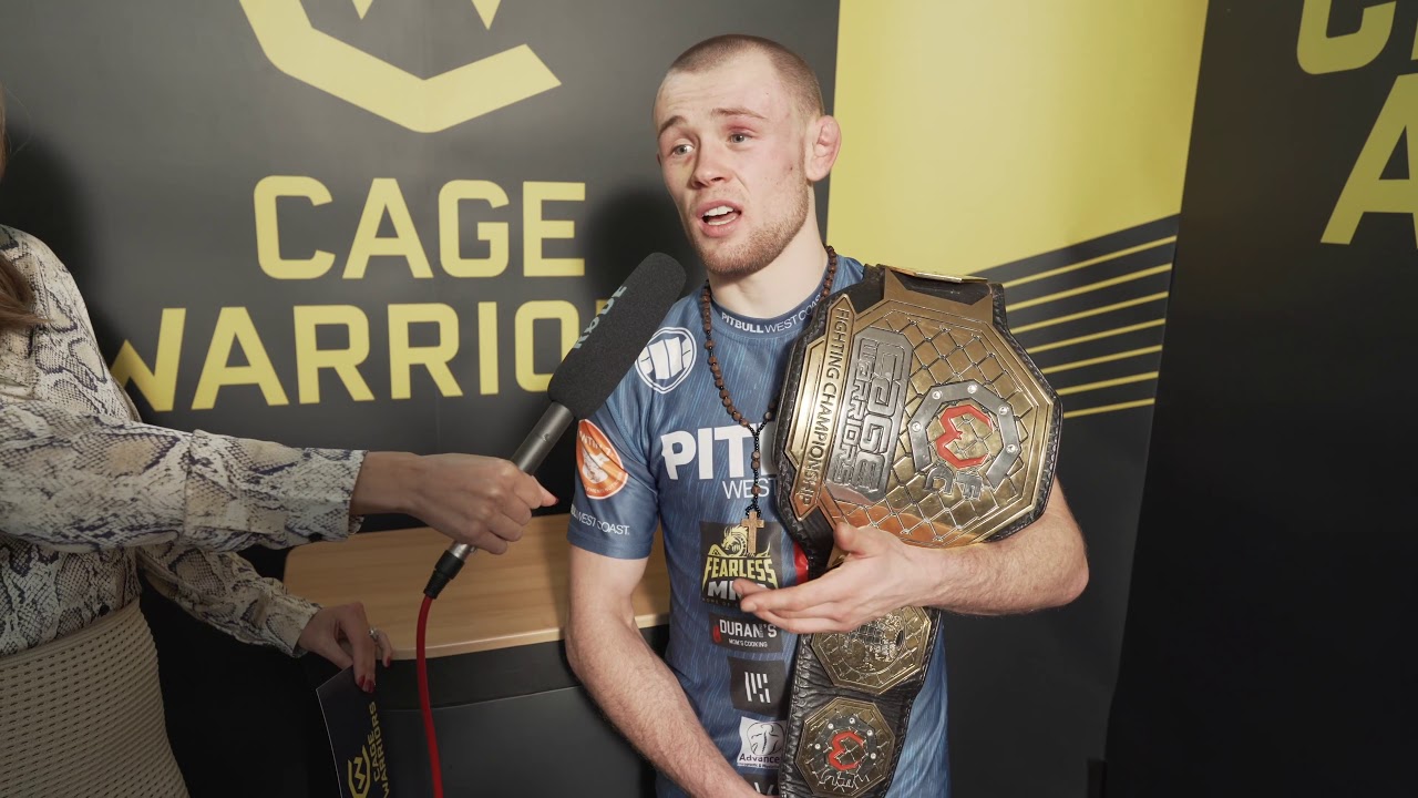 Jake Hadley post-fight interview at CW117 background